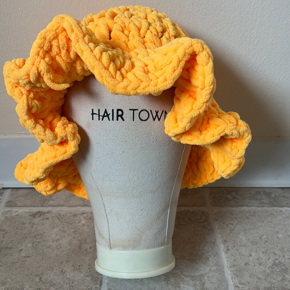 Yellow Crochet Bucket Hat